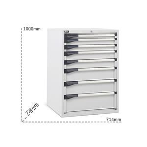 Commode industrielle Fami Master DE, 714x726x1000mm, grise, avec 8 tiroirs, 2000kg - Product Image 6