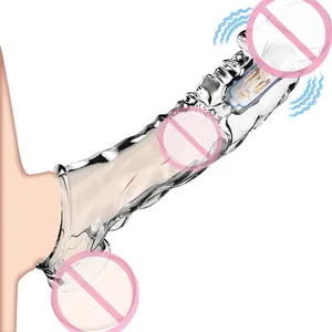 带硅胶阴茎环的阴茎延长器性可重复使用的公鸡套扩大你的男性阴茎避孕套