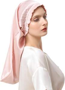 Serviettes de cheveux en soie 100% 7A Grade Antibactériennes pour sécher les cheveux, bonnet de cheveux long à nouer - Product Image 2