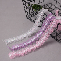 Ruban en dentelle tissée en polyester de 2,5 cm (1 po) pour la décoration de robes de mariée, idéal pour les boîtes cadeaux, la couture de vêtements et les projets de bricolage.