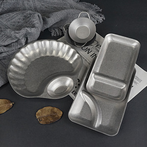 Plato para Servir <span class=keywords><strong>de</strong></span> Acero Inoxidable 304 con Compartimentos para Sushi, Aperitivos, Salsas, Salsa <span class=keywords><strong>de</strong></span> Soya, <span class=keywords><strong>Cocina</strong></span> Casera, Barbacoa - Product Image 1