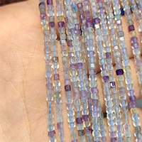 Prix de gros Bracelet personnalisé Cube perles de fluorite naturelle à facettes