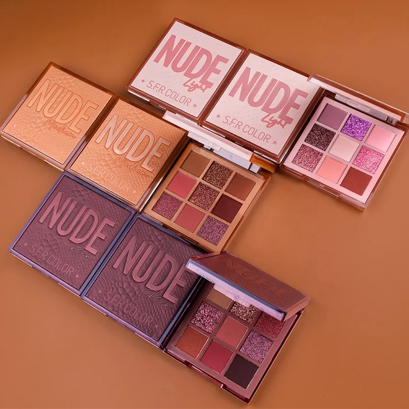 Пользовательские высокое качество телесный блеск матовая палитра теней для век косметический Рождественский макияж поддоны тени для век