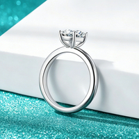 Bague de Fiançailles et de Mariage pour Femme en Argent Sterling S925 Certifié GRA, Moissanite Ovale 2 Carats Couleur D, Vente en Gros Usine Personnalisée