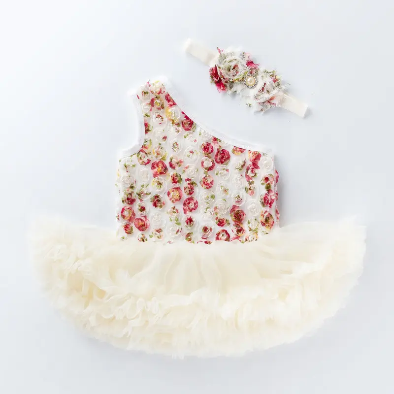 Özel noel Santa elbiseler saç bandı seti bebek giyim bebekler yürüyor tutu eğimli ruffled çiçek elbise