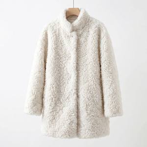 Manteau élégant pour femme en fausse <span class=keywords><strong>fourrure</strong></span> écologique, veste d'hiver chaude en <span class=keywords><strong>laine</strong></span> d'agneau, longueur mi-longue, avec doublure en peau de mouton intégrée, vêtement d'extérieur de luxe - Product Image 6