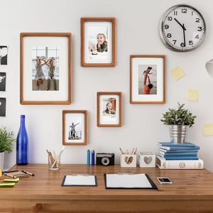 <b>Black</b> Walnut Solid Wood Round Corner Arc Picture <b>Frame</b> Display Tabletop Home Decor Wholesale <b>Photo</b> <b>Frame</b> - Product Image 3