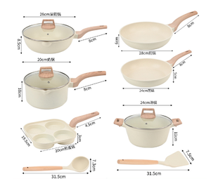 Padella a induzione antiaderente per fornelli a Gas universale senza olio Maifan <span class=keywords><strong>Set</strong></span> di pentole da 17 pezzi - Product Image 4