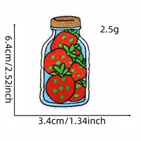 Patchs thermocollants brodés fraises en gros, appliques mignonnes fruits, crème glacée, pot de fleurs pour vêtements, sacs, décoration DIY