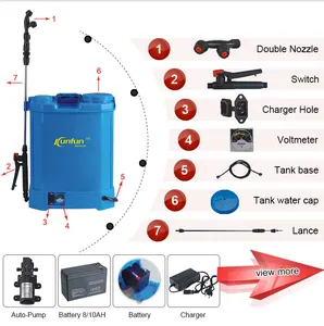 KUNFUN 2 In 1 Electric Rechargeable And Manual Agricultural Power Sprayer
