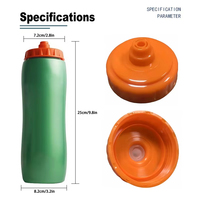 Bouteille d'eau compressible en plastique sans BPA de 1000 ml avec logo personnalisé, vente en gros, gobelet personnalisé, bouteille d'eau compressible pour le sport et le cyclisme de 32 oz