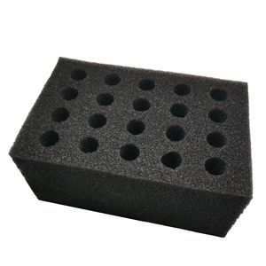 Plateau en mousse PU avec tube en verre et éponge, sur mesure pour l'emballage de supports de tubes à essai - Product Image 2