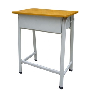 Mesa de madera personalizada para aula de escuela primaria y secundaria, escritorios y sillas para estudiantes individuales con almacenamiento, atractivo estético - Product Image 4