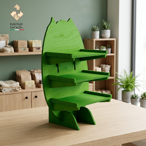 Espositore da banco in legno di qualità in colore verde produzione EUROSUD Made in Italy betulla per negozi e supermercati - Product Image 3