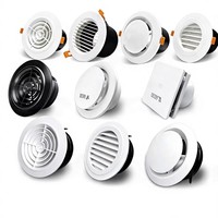 Ensemble de 10 grilles de ventilation ABS modernes, circulaires et carrées, pour plafond et mur, blanc et noir, pour système de ventilation HVAC