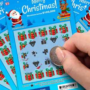 Manufacturer Christmas Custom Scratch and Win Lottery Digital <b>Printing</b> <b>Paper</b> Size Scratch off Card Lotteri Card - Product Image 1