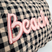 Sac à Maquillaje Multifonctionnel Ruffle Selvage Portable Carré Coton Clutch Ouatiné Fluffy Logo Personnalisé