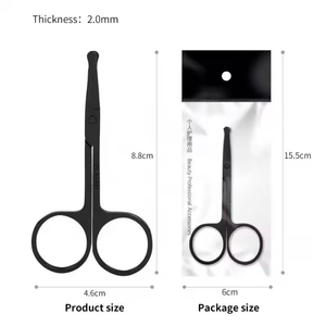Mini Acero inoxidable curvado redondo aseo pequeño corte de cejas punta redonda maquillaje belleza nariz pelo cejas tijeras - Product Image 4