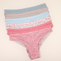 Celana Dalam Wanita Custom Low Rise Bermotif, Bahan Rajut Elastis Tinggi, Cepat Kering, Tanpa Jahitan