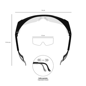 Occhiali di sicurezza con aste regolabili, certificati EN166. Lente trasparente. - Product Image 3