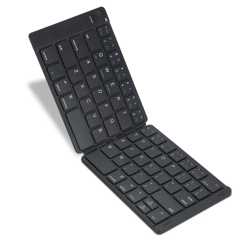 Super September ready to ship B047S Rechargeable 65 Keys 3 Channel IOS Android Wins Ultra Slim Wireless fold Keyboards