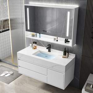 Moderne simple vanités de salle de bain armoire de salle de bain avec miroirs armoire de salle de bain en bois massif avec miroir intelligent 2024 Nouveau - Product Image 3