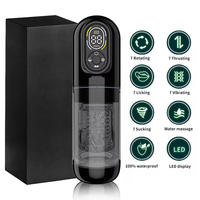 Masturbador Masculino Automático con Pantalla LED, 7 Funciones de Vibración, Empuje, Rotación, Succión y Lamido, Juguete Sexual con Vacío para Masturbación Masculina