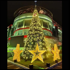 Luz LED gigante con diseño de estrella de colores y nudo de bola, motivo navideño para árbol, para decoración exterior. - Product Image 3