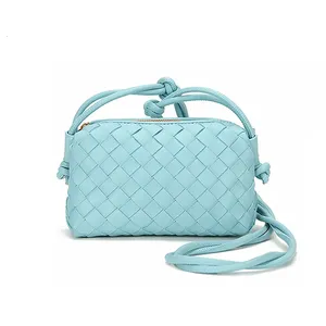 Bán Buôn Tùy Chỉnh Vòng Thời Trang Của Phụ Nữ Cao Cấp PU <span class=keywords><strong>Mini</strong></span> Túi Vuông Trọng Lượng Nhẹ Thiết Kế Thẻ Pouch Với Dệt Vòng Túi Xách Sang Trọng - Product Image 6