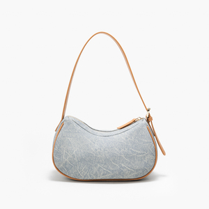 Grey Pleated Women's Shoulder Bag PU <b>Zip</b> Messenger <b>Purse</b> Single Strap for Daily Travel - Product Image 3