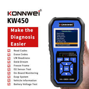 Outil de diagnostic automobile tout système Konnwei KW450, réinitialisation ABS SRS, huile et correspondance de batterie, scanner OBD2 pour outil de véhicule - Product Image 3