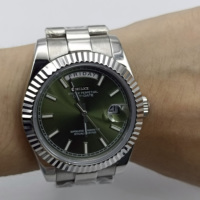 Montre mécanique automatique à date et jour Miyota8285 avec bracelet en acier inoxydable lumineux pour homme, best-seller