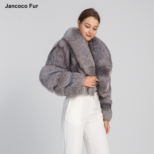 Trasporto veloce di Lusso Cappotto di Pelliccia di Volpe Naturale Giacche Reale Cappotto di Pelliccia Con Grande Collo di Pelliccia - Product Image 5