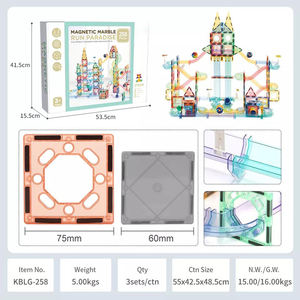 2024ของเล่นปริศนาสำหรับเด็ก258ชิ้นยอดนิยมรางแข่งสำหรับเด็กแผ่นรองหินอ่อนบล็อกตัวต่อแม่เหล็กเพื่อการศึกษาประกอบของเล่น - Product Image 6