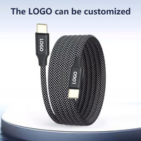 Kabel Pengisian Daya Cepat Tipe-C ke Tipe-C PD 60W 1m 3A, Kabel Kepang Tembaga Murni, Penggulung Otomatis, Grosir Pabrik, untuk iPhone
