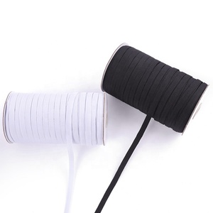 Vente en gros de bandes élastiques plates tressées en textile <span class=keywords><strong>tricot</strong></span>é noir et blanc personnalisées en rouleaux de 3 mm, 5 mm, 6 mm, 8 mm, 10 mm, 12 mm <span class=keywords><strong>pour</strong></span> la <span class=keywords><strong>couture</strong></span> de vêtements - Product Image 6