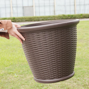 <span class=keywords><strong>Jardinière</strong></span> en plastique imitation rotin, pot en PP haute résistance pour les magasins de bricolage et d'amélioration de l'habitat - Product Image 5