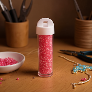 ILAN Abalorio Perline rosa da 5 mm per la creazione di gioielli, 12 pezzi per tubo - Product Image 3