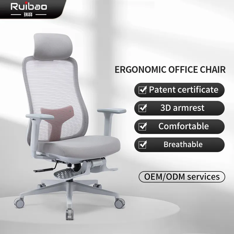 Commercio all'ingrosso di lusso con schienale alto supporto lombare nero mobili per ufficio sedia da ufficio ergonomica nordica con poggiapiedi