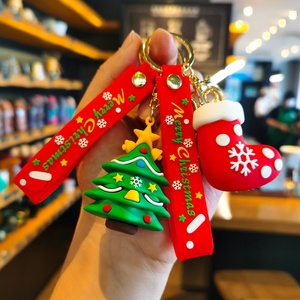 Bán Buôn Tùy Chỉnh PVC Dây Đeo Cổ Tay Keychain Sang Trọng Giáng Sinh Trang Trí Phim Hoạt Hình Cao Su Keychain UV In Ấn Cho Quà Tặng Khuyến Mãi - Product Image 1