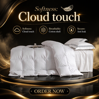 Housse de couette double couche en jacquard 100% coton, finition satinée, tissu anti-fuite de duvet