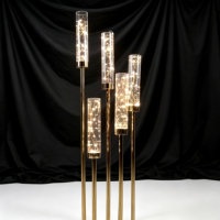 Candelabro de Metal Moderno al por Mayor para Centro de Mesa de Boda, Decoración de Mesa de Comedor, Guía de Eventos