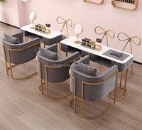 Ensemble de meubles de manucure gris de style moderne ins