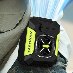 Ventilateur portable à suspendre à la taille, grand flux d'air, pour extérieur, avec batterie externe et éclairage LED, idéal pour le camping - Product Image 1