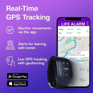 Carte SIM 4G LTE GPS avec bouton SOS d'urgence, détecteur <span class=keywords><strong>de</strong></span> chute, <span class=keywords><strong>bracelet</strong></span> avec bouton <span class=keywords><strong>de</strong></span> panique, localisation GPS, bouton SOS <span class=keywords><strong>de</strong></span> panique pour personnes âgées - Product Image 2