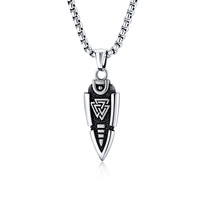 Pendentif en acier inoxydable rétro nordique, lance d'Odin, collier personnalisé en acier inoxydable Gungnir pour homme