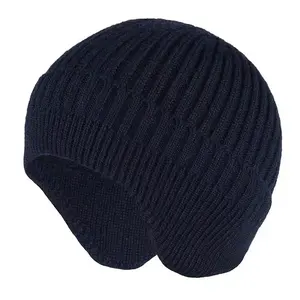 Мужская Однослойная вязаная шапка с защитой ушей, теплая ветрозащитная шерстяная вязаная шапка, зима 2022
