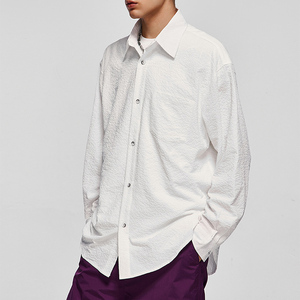 Chemises habillées pour hommes d'affaires, Chemise Chemise Homme Camisa Classic Fit Mens Long Sleeve Cotton Embroidered Business Shirt - Product Image 5