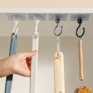 Gancho giratorio para montaje en techo, gancho único, carga de 1-3 kg, adhesivo fuerte para techo, pared, material PP - Product Image 5
