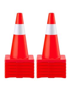 Cônes de signalisation CITICITY de 18 pouces, cônes de sécurité routière avec base en PVC, cônes de construction orange pour la maison - Product Image 1